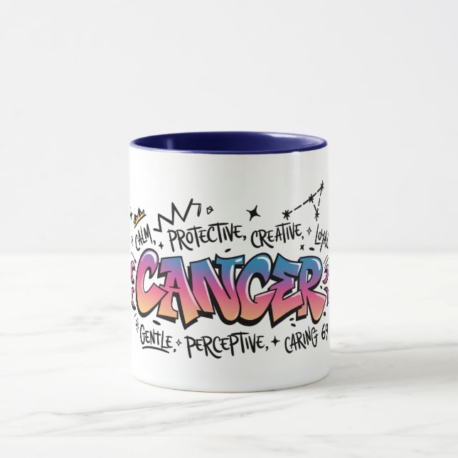 Cancer Zodiac Graffiti  Mugg (Center)