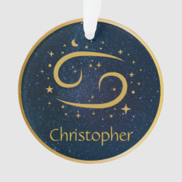 Cancer zodiac guld symbol guld blue personlig