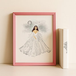 Cancer Zodiac Illustration – Handritad Poster