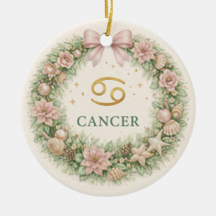 Cancer Zodiac julgransprydnad – Vinterblomma W Keramik
