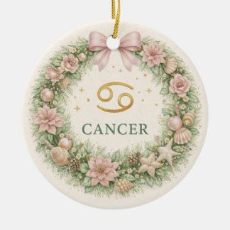Cancer Zodiac julgransprydnad – Vinterblomma W Keramik