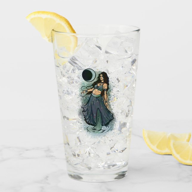 Cancer Zodiac MoonChild Goddess Belly Dancer Glaskopp (Framsida Ice)