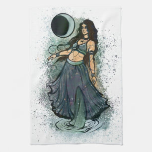 Cancer Zodiac MoonChild Goddess Belly Dancer Kökshandduk