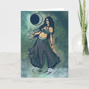 Cancer Zodiac MoonChild Goddess Belly Dancer Kort