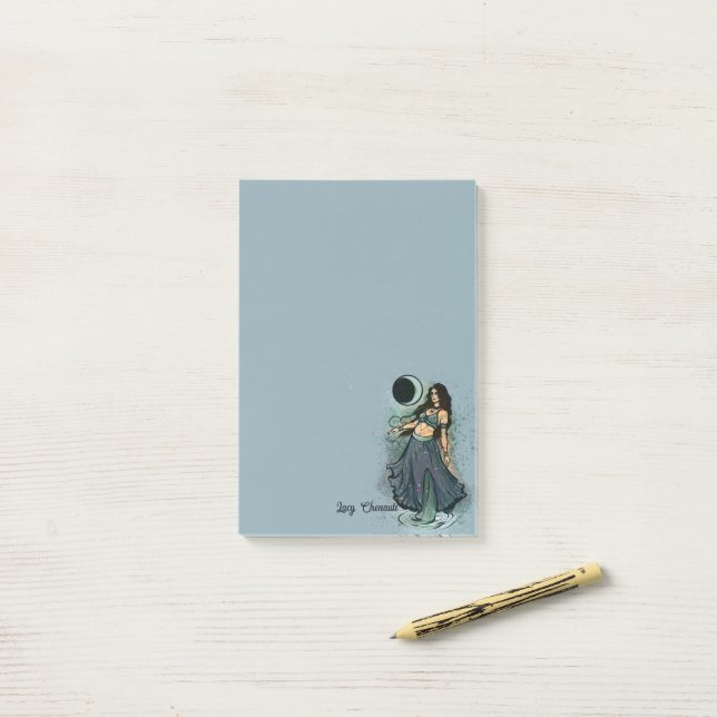 Cancer Zodiac MoonChild Goddess Belly Dancer Post-it Block (På skrivbordet)