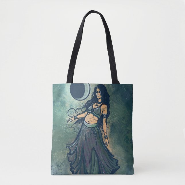 Cancer Zodiac MoonChild Goddess Belly Dancer Tygkasse (Framsida)