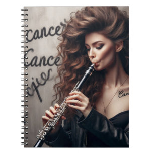 Cancer Zodiac Musician Clarinet Anteckningsbok