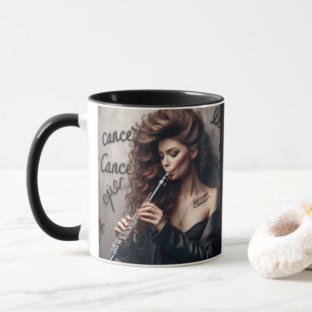 Cancer Zodiac Musician Clarinet Mugg (Med munk)