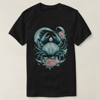 Cancer Zodiac – Mystieke Kreeft met Parel & Rozen T Shirt