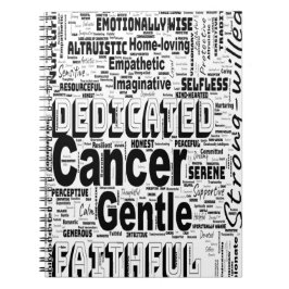 Cancer Zodiac Ord Cloud-inspiration Anteckningsbok