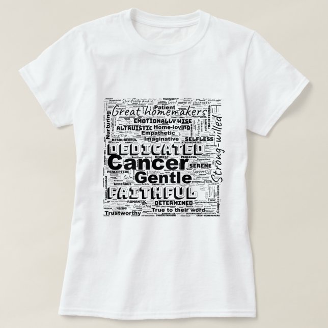Cancer Zodiac Ord Cloud Inspiration Womens T Shirt (Design framsida)