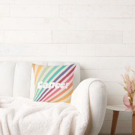 Cancer Zodiac Retro Rainbow Astrology Round Pillow Kudde