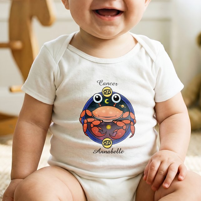 Cancer Zodiac Sign Astrology Tecknad Horoscope T Shirt (Skapare uppladdad)