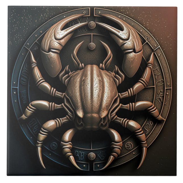 Cancer Zodiac Sign Cancer Horoscope Ceramic Tile Kakelplatta (Framsidan)