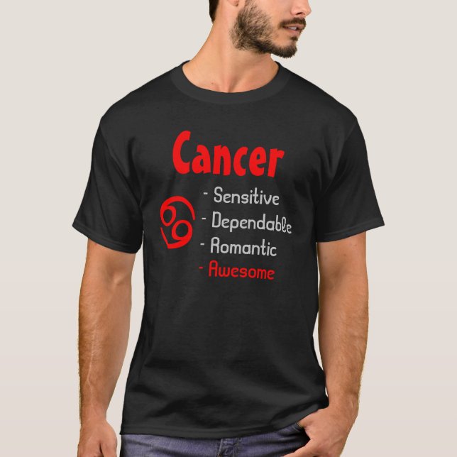 Cancer Zodiac Sign Tee (Framsida)