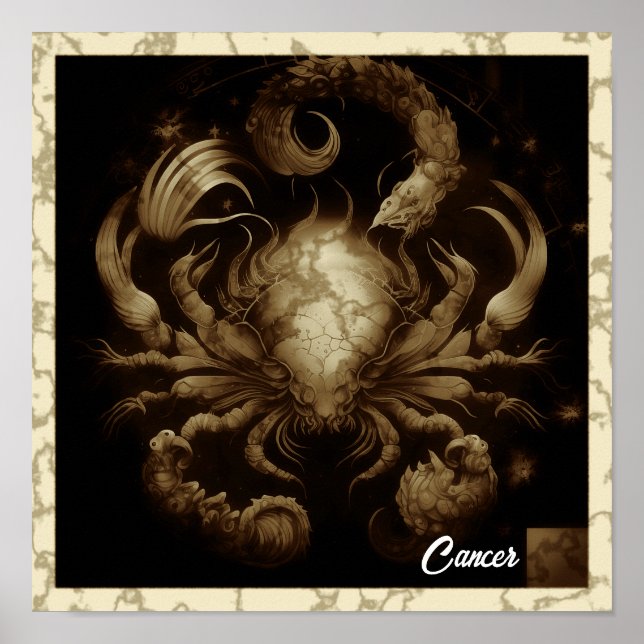 Cancer Zodiac Sign Wall Art Poster (Framsidan)