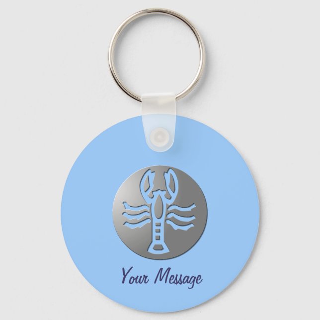 Cancer Zodiac Stjärntecken Premium Silver Nyckelring (Framsida)
