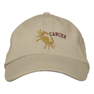 Cancer Zodiac Symbol Embroidery 21-22 juli Broderad Keps