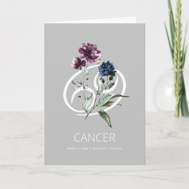 Cancer Zodiac-symbol födelsedagskort Kort (Framsida)