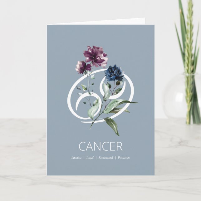 Cancer Zodiac-symbol födelsedagskort Kort (Framsida)