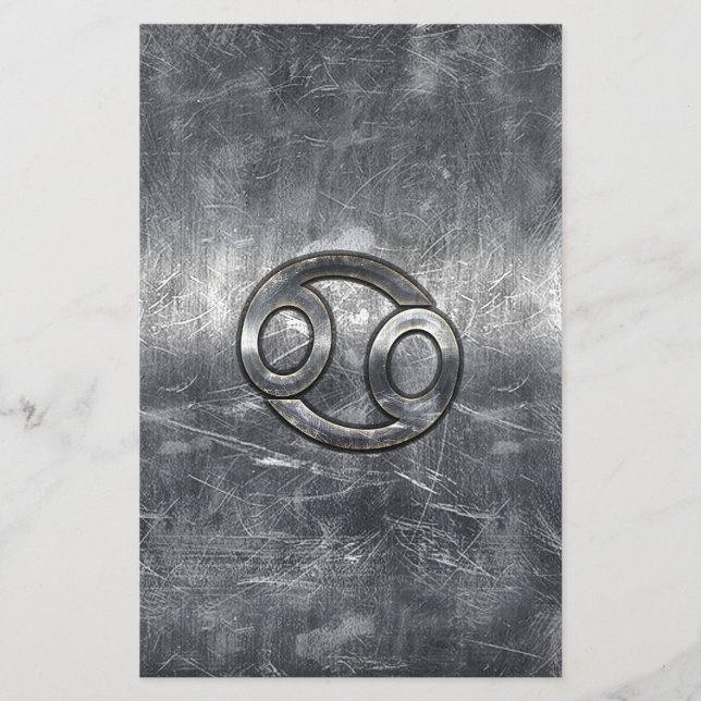 Cancer Zodiac Symbol i Industrial Stil Brevpapper (Framsida)