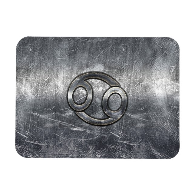 Cancer Zodiac Symbol i Industrial Stil Magnet (Horisontell)
