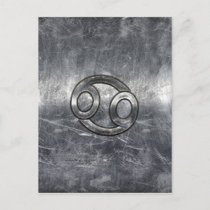 Cancer Zodiac Symbol i Industrial Stil Vykort