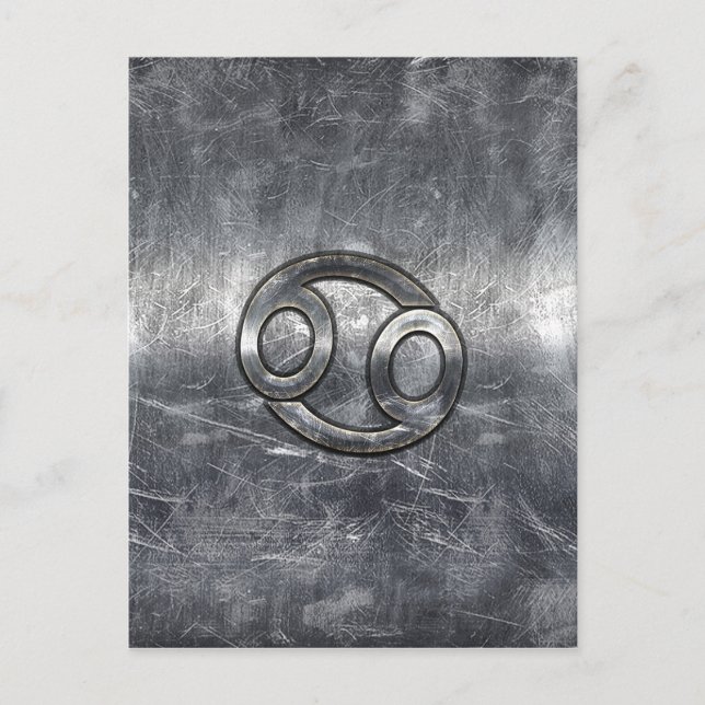 Cancer Zodiac Symbol i Industrial Stil Vykort (Framsida)