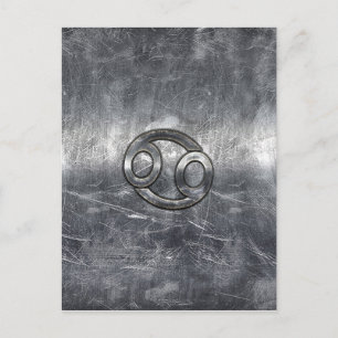 Cancer Zodiac Symbol i Industrial Stil Vykort