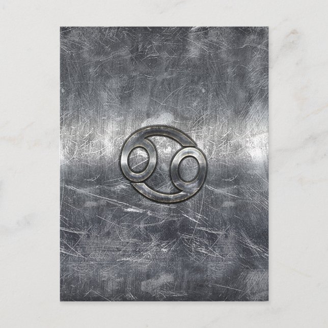 Cancer Zodiac Symbol i Industrial Stil Vykort (Framsida)