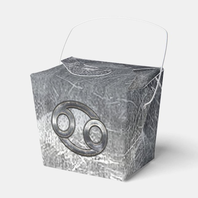 Cancer Zodiac Symbol i sänkt dekor Presentaskar (Framsidan Sidan)