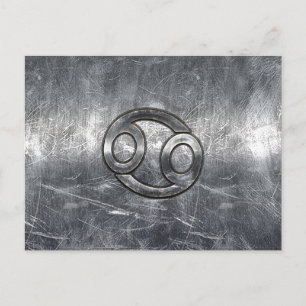 Cancer Zodiac Symbol i sänkt dekor Vykort