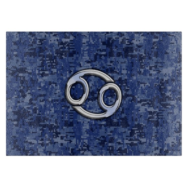 Cancer Zodiac Symbol Navy Blue Digital Camouflage (Framsidan)