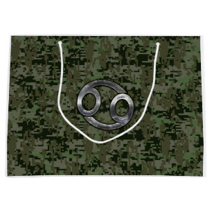 Cancer Zodiac-symbol på Grönt Digital Camo