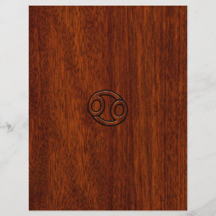 Cancer Zodiac Symbol på mahogany Stil Decor