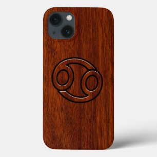 Cancer Zodiac Symbol på mahogany Stil Decor