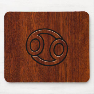 Cancer Zodiac Symbol på mahogany Stil Decor Musmatta