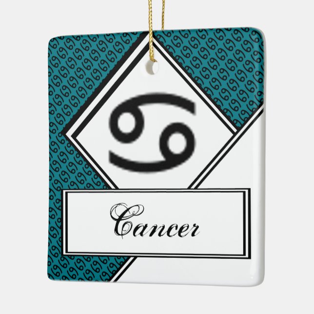 Cancer Zodiac Symbol Standard av Kenneth Yoncich Julgransprydnad Keramik (Vänster)