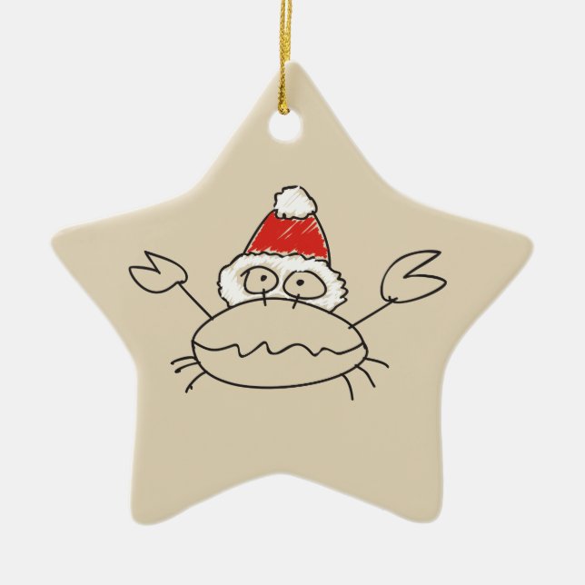 Cancer Zodiac-tecken Astrology Cute Teckning Julgransprydnad Keramik (Framsidan)