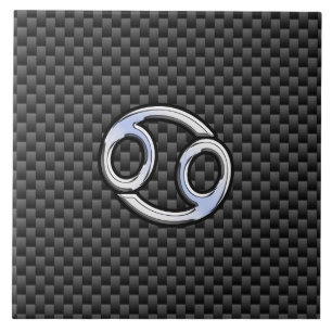 Cancer Zodiac-tecken på kol-kolfiberutskrift Kakelplatta