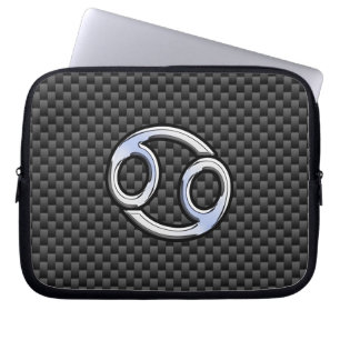 Cancer Zodiac-tecken på kol-kolfiberutskrift Laptop Sleeve