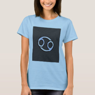 Cancer Zodiac-tecken på kol-kolfiberutskrift Tee