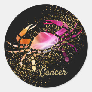 Cancer - Zodiac-tecken Runt Klistermärke