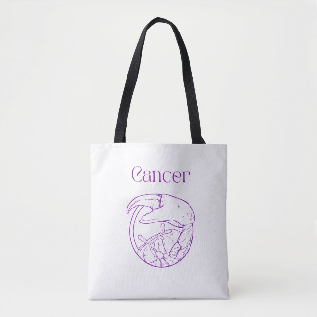 Cancer Zodiac Tote Bag Tygkasse (Framsida)