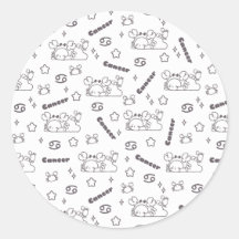 Cancer Zodiac Whispers - Monochrome Magic Mönster