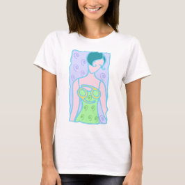 Cancer Zodiac Woman i grönt på 1920-talet T-shirt