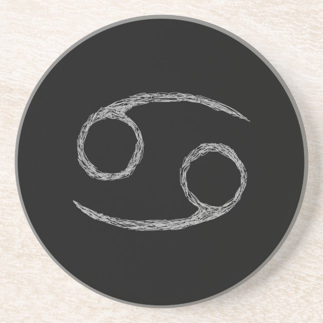 Cancer. Zodiacastrologi undertecknar. Black. Underlägg (Framsidan)