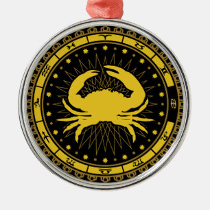 Cancer - Zodiactecken - Symbol - Horoscope Julgransprydnad Metall