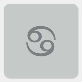 Cancer zodiak - blek grått fyrkantigt klistermärke