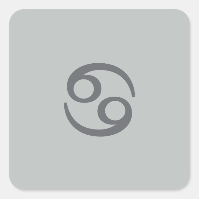 Cancer zodiak - blek grått fyrkantigt klistermärke (Framsida)